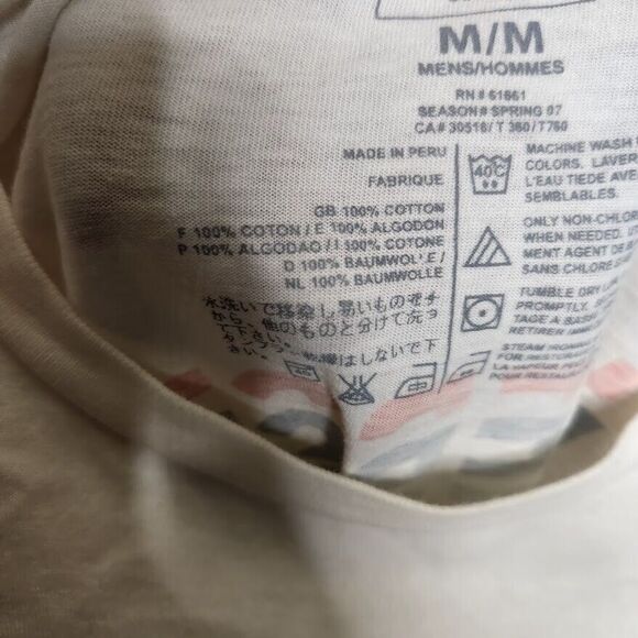 The North Face T-Shirt Men's Medium White 100% Cotton Crew Neck Short Sleeve - Picture 5 of 6